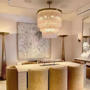 Lustre moderne en cuivre et verre de luxe Projet d'usine de quincaillerie Luminaire suspendu d'intérieur Personnalisé Salon Chambre Restaurant - Product Image 2