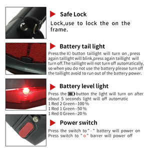 <span class=keywords><strong>Bafang</strong></span> <span class=keywords><strong>36V</strong></span> 48V Porte-bagages arrière pour vélo électrique pour <span class=keywords><strong>batterie</strong></span> au lithium 250W 350W <span class=keywords><strong>500W</strong></span> 14AH Capacité nominale - Product Image 4