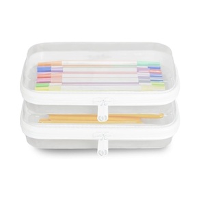 Bliss Bins Estuche transparente con cremallera <span class=keywords><strong>de</strong></span> lado <span class=keywords><strong>duro</strong></span> para almacenamiento Estuche <span class=keywords><strong>de</strong></span> lápices con cremallera transparente <span class=keywords><strong>de</strong></span> plástico Organizador <span class=keywords><strong>de</strong></span> <span class=keywords><strong>viaje</strong></span> Bolsa <span class=keywords><strong>de</strong></span> cosméticos - Product Image 1
