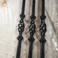 Balustre en fer forgé rond noir simple et personnalisé de 5/8 po pour escalier, cage à balustres en métal pour la maison, intérieur, escalier, balcon, garde-corps