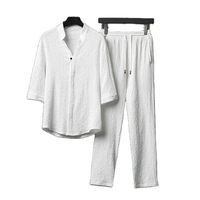 Pantalon ultra fin de luxe léger pour hommes, ensemble deux pièces surdimensionné pour un look élégant, été 2024