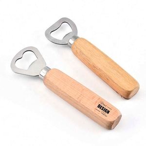Ouvre-bouteille en bois personnalisé pour vin et bière - Ouvre-boissons pour la maison, le bar, le restaurant et les cadeaux de mariage - Product Image 1