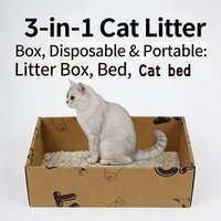 Griffoir, lit et bac à litière 3-en-1 écologique pour chats, gain de place, pour les commandes en gros de vente au détail d'articles pour animaux de compagnie
