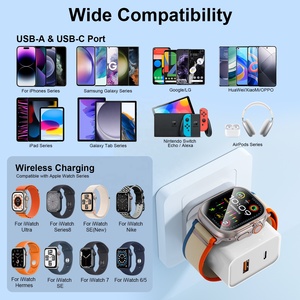 PD20W QC18W Reino Unido enchufe USBA tipo C cargador y adaptador de carga rápida <span class=keywords><strong>para</strong></span> inalámbrico Compatible con cargador de la serie <span class=keywords><strong>Apple</strong></span> <span class=keywords><strong>Watch</strong></span> - Product Image 6