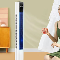 Ventilateur Tour Rafraîchisseur Économe en Énergie, Ventilateur Électrique Domestique avec Télécommande et Écran Tactile, Ventilateur Tour Rafraîchissant Haute Puissance Sans Pales