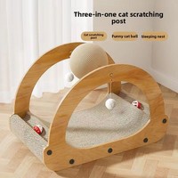 Griffoir pour chat, nid pour chat intégré, papier ondulé résistant à l'usure, outil universel pour aiguiser les griffes, jouet pour chat de grande taille, utilisable toute l'année