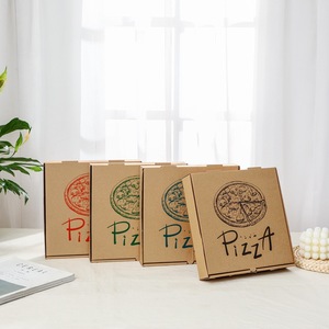 Cajas Kraft desechables personalizadas para pizza <span class=keywords><strong>7</strong></span> 8 9 10 12 pulgadas cajas para perros con manejo de impresión en relieve - Product Image 2