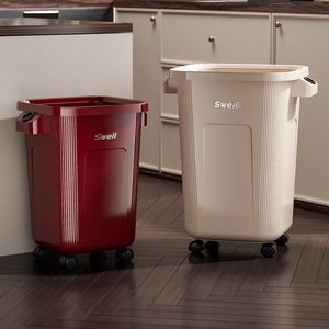 Sweil Kitchen Trash Can 15L Wheeled Rectangular Indoor Waste <b>Bin</b> - Product Image 1