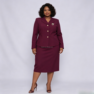 Los fabricantes venden conjuntos de dos piezas para mujer, tallas grandes, ropa de oficina para damas. - Product Image 1