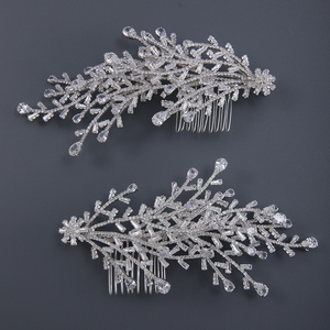 Peigne à cheveux de mariée vintage fait main en zircon, fil d'alliage flexible, accessoire de coiffure pour <span class=keywords><strong>mariage</strong></span>, fête ou banquet - Product Image 2