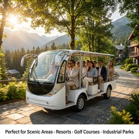 Bus touristique électrique 8 places, batterie 60V, autonomie 100-130km, moteur AC 4KW pour navette de zone touristique, certifié CE