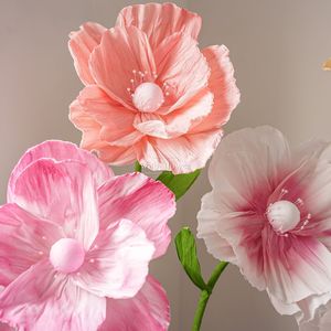 Grandes fleurs en papier réaliste Poppy Giant pour les vitrines des centres commerciaux et les décorations de <span class=keywords><strong>mariage</strong></span>, grandes fleurs en papier froissé - Product Image 2