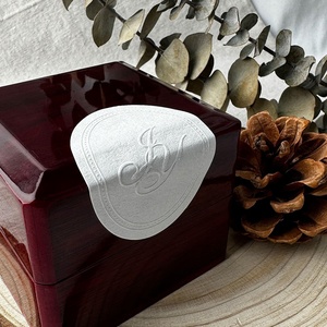 Custom Luxury Perfume Textured <strong>Paper</strong> 3d Logo <strong>Embossed</strong> Candle Packaging Labels Sticker Business Sealing Stickers - Product Image 5