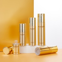 10ml 15ml 20ml 30ml 50ml 60ml 80ml 100ml Set Botol Kosmetik Travel Mewah Warna Emas dengan Pompa Airless untuk Serum dan Krim Perawatan Kulit