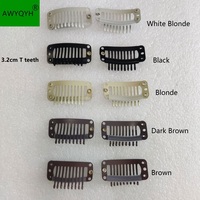 Clips à cheveux en acier en forme de U à 6 dents de 2,8 cm, clips de fixation pour extensions de cheveux en métal, outils de coiffure pour salon