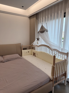 Cama empalmada para niños de madera maciza de altura ajustable 2025, abrigo <span class=keywords><strong>convertible</strong></span> para cabecera de bebé, <span class=keywords><strong>cuna</strong></span> - Product Image 6
