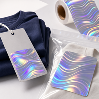 Autocollants holographiques en forme de vague en ruban PET OEM, forme personnalisée pour l'emballage d'électronique grand public
