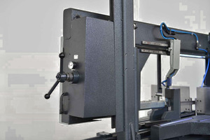 Tipo U Automatizar Línea de procesamiento de metal de haz H Sujeción hidráulica Doble inglete Sierra de Cinta Digital horizontal - Product Image 6