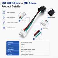 Câble de raccordement JST XH vers MX3.0, pas de 3,0 mm, 4 broches, connexion inversée, longueur personnalisée, OEM ODM