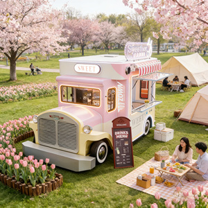 Carrito de Helados Móvil, Carrito de Postres Congelados para Negocios de Verano y Venta en la Playa - Product Image 1