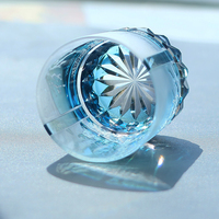 Verre à whisky en cristal gravé à la main bleu 240 ml avec logo personnalisé pour le brandy, les spiritueux, les fêtes et les bars