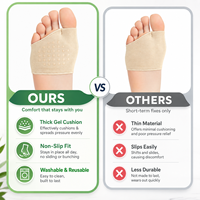 Manchon de semelle intérieure en gel lavable et élastique pour l'avant-pied, coussinet réutilisable pour la plante du pied, pour hommes et femmes, soulagement de la pression plantaire, soin des pieds
