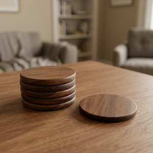 Nouveautés : Sous-verres rustiques en bois, bords naturels, faits à la main, écologiques, diamètre 500 mm, épaisseur personnalisable, assiettes de service - Product Image 3