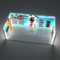 Linteau facile à assembler affichage d'exposition rétro-éclairé cadre en aluminium Led boîte à lumière en tissu conception de stand d'exposition stand d'exposition
