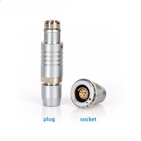 Conector de Aviación Circular Multifilar Serie F, Chapado en Oro, Latón, Macho/Hembra, IP68, Autoblocante de Empuje y Tracción