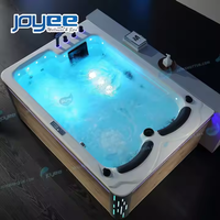 JOYEE Bain intérieur de luxe Baignoire de massage à bulles d'air autoportante en acrylique Baignoire hydro-tourbillon pour 2 personnes
