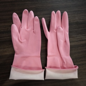 Gants en caoutchouc doublés de <span class=keywords><strong>coton</strong></span> de haute qualité 50g nettoyage de cuisine gants de <span class=keywords><strong>ménage</strong></span> sans latex - Product Image 3
