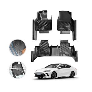 Custom Fit All Weather 5D TPE Non-<b>Slip</b> Geometric Pattern Deep Dish Car Floor Mats <b>Full</b> Set for for Factory Wholesale - Product Image 3