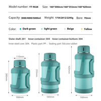 Thermos de voyage YATAI de grande capacité 3L 4L 5L, bouteille d'eau à double paroi sous vide, thermos avec logo personnalisé, gobelet en acier inoxydable