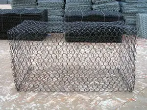 Gabion hộp hộp mạ kẽm dây lưới lồng đá PVC tráng mạ kẽm giá bán buôn dệt 2x1x1m đê nhựa Net gabion hộp