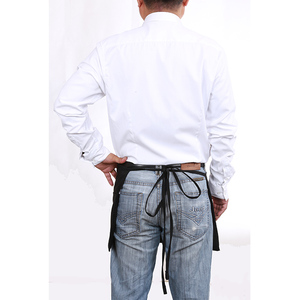 Grembiule da Barista in poliestere filato per uniformi da ristorante di fabbricazione professionale nero a 3 tasche - Product Image 3