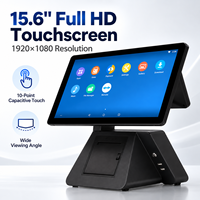 Terminal POS All-in-One Layar Sentuh 15,6 Inci dengan Printer Struk Thermal 58mm untuk Ritel dan Restoran