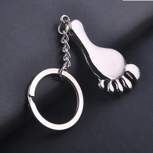 Tùy Chỉnh Sáng Tạo Dễ Thương Chân Hình Dạng Kim Loại Keychain Phong Cách Đồng Xu Chủ <span class=keywords><strong>Keyring</strong></span> - Product Image 3
