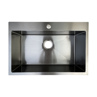 Évier artisanal doré en acier inoxydable 304, profond, pour cuisine et buanderie, avec égouttoir unique, logo personnalisé, design contemporain, garantie 5 ans