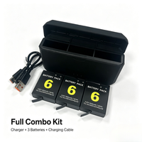 Compatible avec le kit de charge de batterie DJI Osmo Action 6, batteries de remplacement 2020mAh, boîte de rangement avec chargeur Type-C à 3 emplacements
