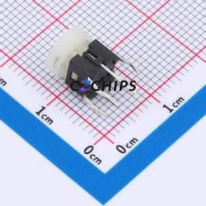 TSL06121-083B330BF-1CE1-002F Tactile Switch Through hole-6P,6x6mm Switch Single Pole Single Throw Round Button 1.8N 6mm - Product Image 2