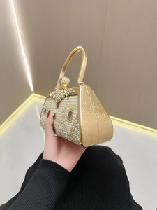 New Cross-border Foreign Trade PU Women's European-American Retro Style Evening Gift <b>Handbag</b> Rhinestone Pearl Decoration Tanjing - Product Image 2
