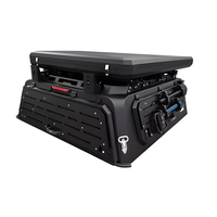 Auvent de camping électrique escamotable pour pick-up, capot de benne relevable en aluminium avec panneaux d'accès latéraux