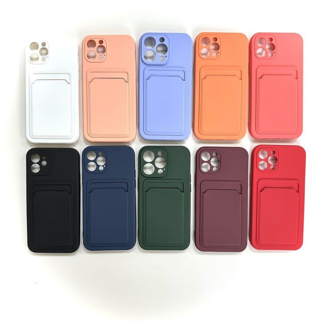 17Promax Phone Case Silicone Gel Card-Slot Case 16 with Card Holder Protective Case Wholesale
