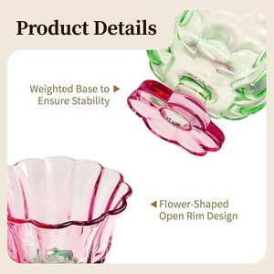 Tazones de Postre de Vidrio de 8 oz con Base Pesada, Contraste de Color Cereza y Menta, Ideales para Helados, Sundaes y Bocadillos - Product Image 6
