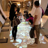 Système de projection interactive au sol de version basique pour jeux 3D pour enfants en utilisant l'ordinateur et le projecteur