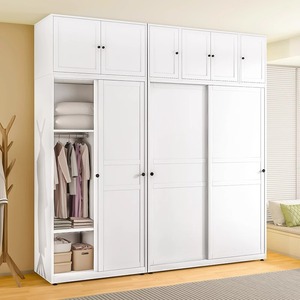 Armario de Acero con Puerta Corredera, Gran Capacidad, Almacenamiento Metálico, para Dormitorio y Uso Doméstico - Product Image 1