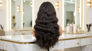 วิกผมมนุษย์แบบยาวลอนคลื่นระดับพรีเมียม – วิกผมลูกไม้เต็มศีรษะสีดำธรรมชาติแบบลอนคลื่น |   ผู้ผลิตและผู้จัดจำหน่าย OEM คุณภาพสูง - Product Image 4