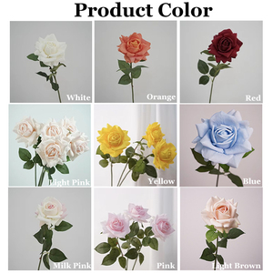 Chất Lượng Cao Bán Buôn Hoa Nhân Tạo Bất Cảm Ứng Giả Lớn Đầu Cao Su Tăng Trắng Màu Xanh Cho Đám Cưới Handmade Ngày Của Mẹ - Product Image 4