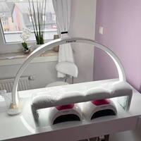 Lampe de bureau moderne 30 pouces 45W en forme d'arc pour ongles en aluminium avec strass Moon Light Lashes Table DC Power for Nail Tattoo Beauty