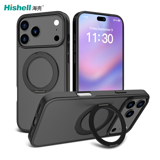 360° Rotating Stand Phone Case with Dual-Angle Adjustment 35° for Work 60° for Entertainment for iPhone 17 Pro Max